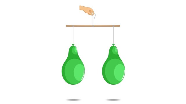 Educational Animated Video Demonstrating Air Has Weight Using Two Balloons