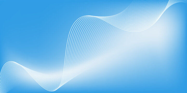 Smooth white waves glide across soft blue gradient. Elegant motion suggests fluidity and calm. Ideal for wellness, tech, or modern design projects. Bright tones evoke clarity and serenity