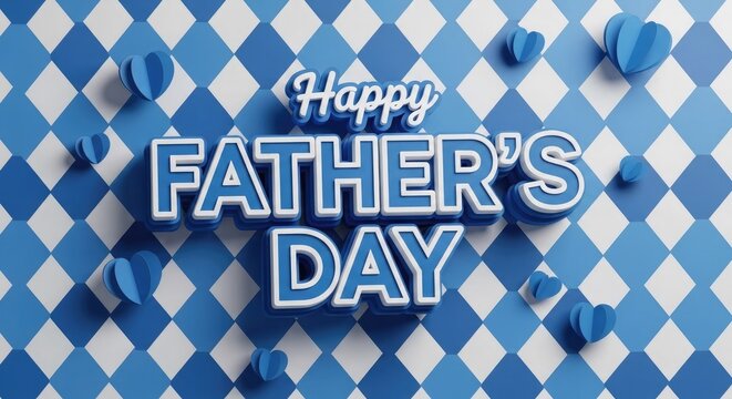 Happy father's day a festive blue diamond pattern background for dad's special day