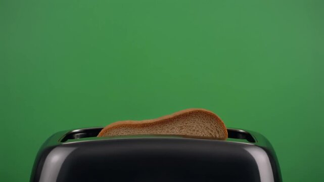 Bread pops up from toaster slowly.
