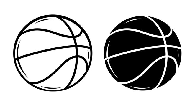 Pair of contrasting basketballs showcasing black and white designs.