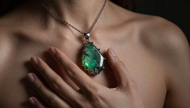 Cosmic Connection Moldavite Pendant on Heart Chakra
