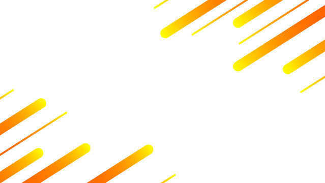 ビビットオレンジのグラデーションメンフィス背景 斜め楕円とラインのサイバーデジタル広告デザイン 横長 16:9