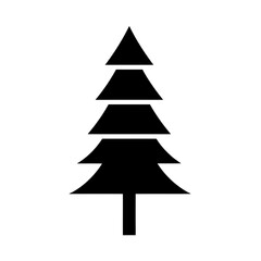 Obraz premium Black silhouette of a stylized pine tree