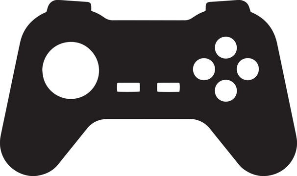 Gaming controller, gamepad icon, black silhouette, video game controller, gaming remote