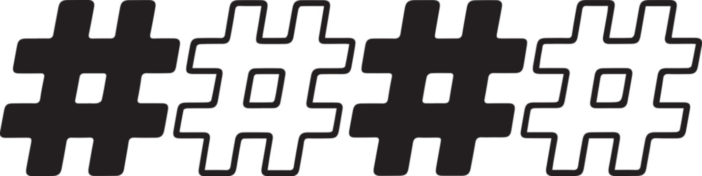 Hashtag icon set. hashtag symbol