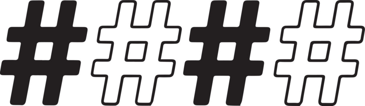 Hashtag icon set. hashtag symbol