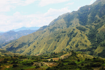 Fototapeta premium Mount Nona: The Striking Curvaceous Peaks of Enrekang, South Sulawesi
