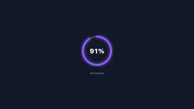 Circular Loading Progress Bar Animation Modern UI Ring Indicator Processing Interface