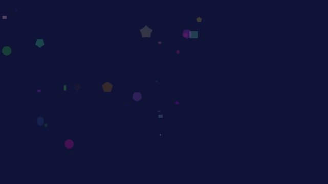 Vibrant geometric shapes animation with colorful cubes and spheres