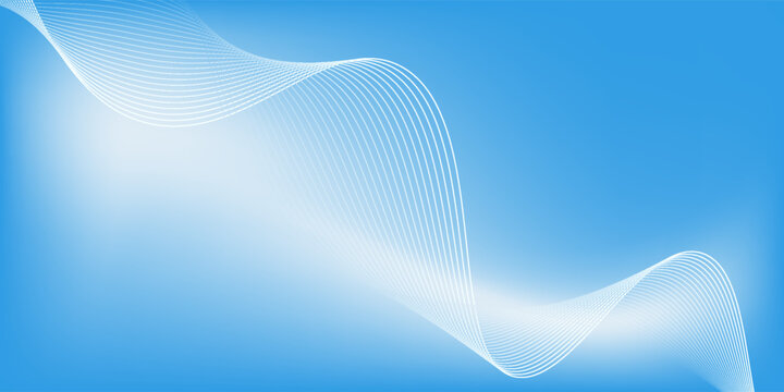 Smooth white waves glide across soft blue gradient. Elegant motion suggests fluidity and calm. Ideal for wellness, tech, or modern design projects. Bright tones evoke clarity and serenity.eps 10