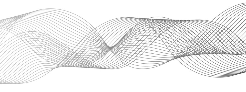 Vector Abstract wave patterns created by flowing lines, The lines weave across the view with gentle curves and create sense of movement and depth.