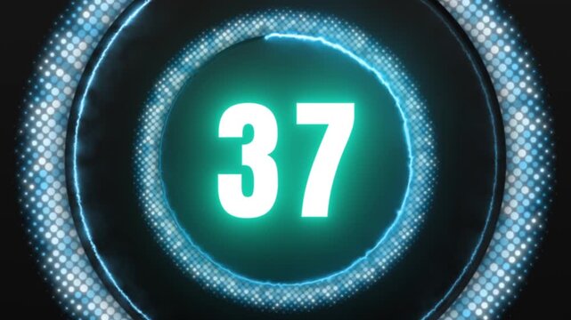 Modern 40 Second Countdown Timer with Neon Cyan Glow Effects 4k video