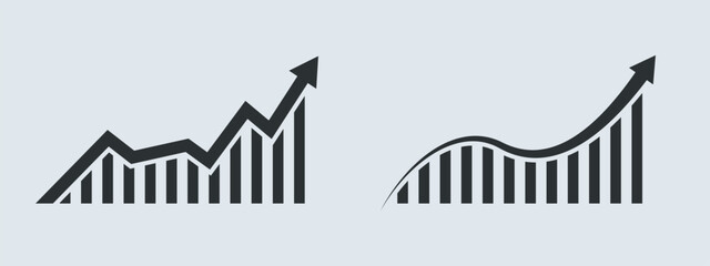 Growth charts and  business success, financial increase, market progress, data analysis, profit, and positive gain. © GRAPHIC ZONE