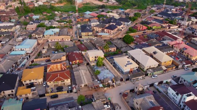 12 April 2026, Ogun State, Nigeria: Urban aerial view of Akute area in Ogun state Nigeria, showing rapid development and modern housing.