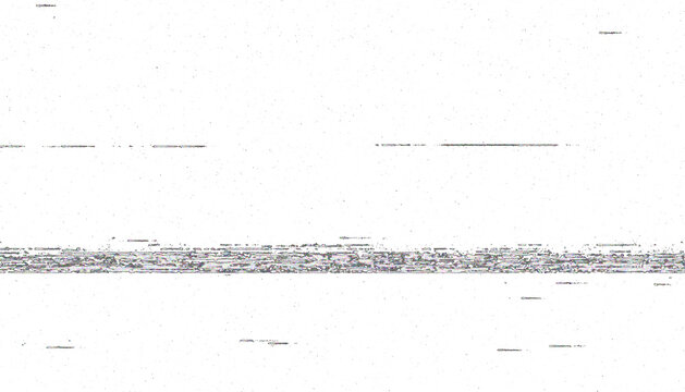 Digital glitch noise texture white background horizontal scan line color stripe artifact overlay