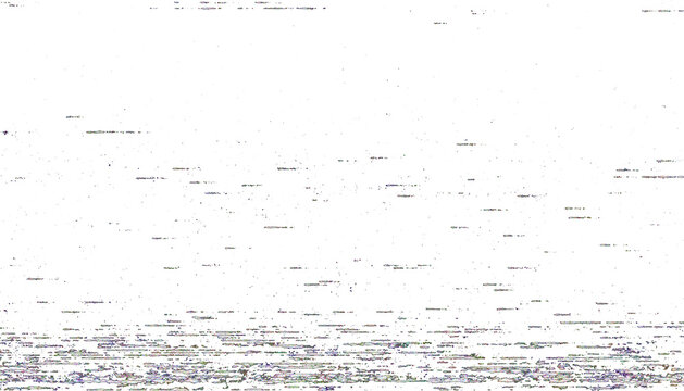 White background sparse colorful pixel glitch debris scatter dense color strip bottom digital artifact