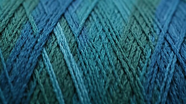 Close up of multicolored thread spool textures and patterns displayed