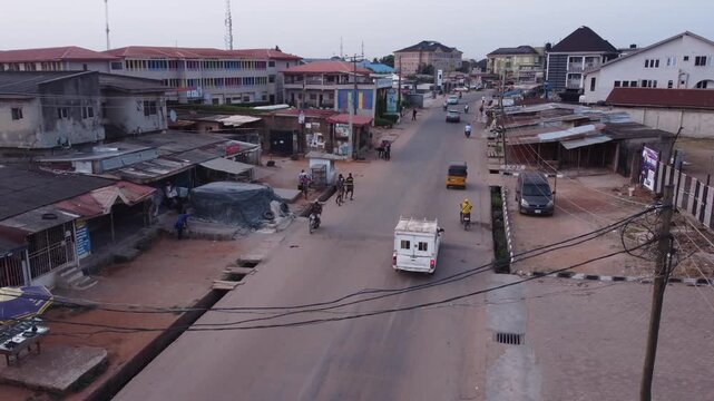 12 April 2026, Ogun State, Nigeria: Urban aerial view of Akute area in Ogun state Nigeria, showing rapid development and modern housing.