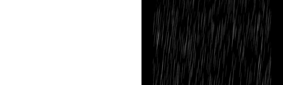 Heavy vertical rain streak white drop black background overlay weather effect texture design element