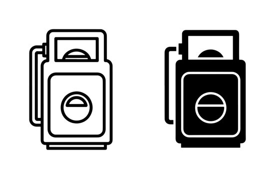 Vintage Medium Format Film Camera Icon Set