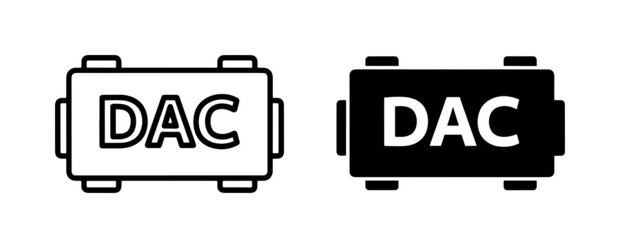 Digital to Analog Converter Chip Icon Set