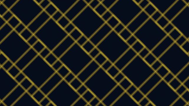 Abstract footage of glowing blue neon lines forming a repeating diagonal square grid on a dark background, ideal for technology, cyber, digital network, and sci fi themes