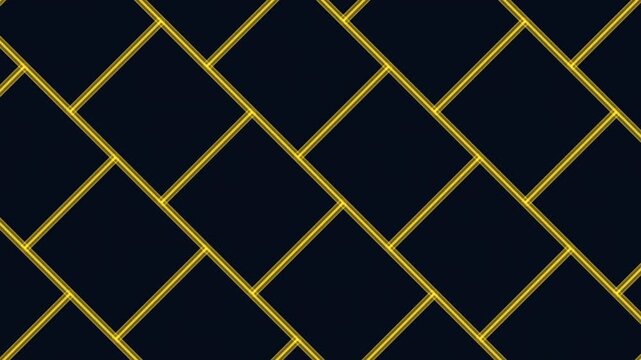 Abstract blue neon lines form a repeating diamond grid on a dark background, creating a modern geometric pattern animation for technology, sci fi, and design projects