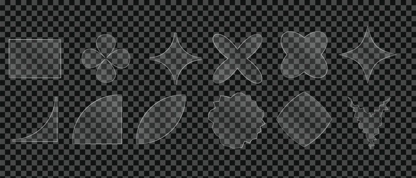 Broken glass effect collection shattered fragments and transparent pieces for digital art