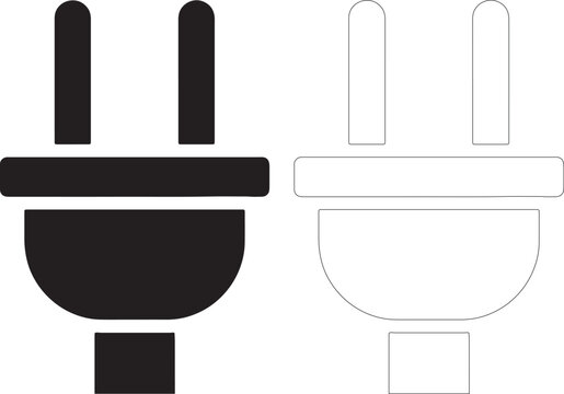 Black and white two prong electrical plugs side by side