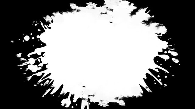 Ink Bloom on White Ink Bleed Bloom, Transitions of black expanding paint stains on white backdrop Grunge Ink spreads,
abstract paint brush stroke shape black ink splattering flowing and washing 