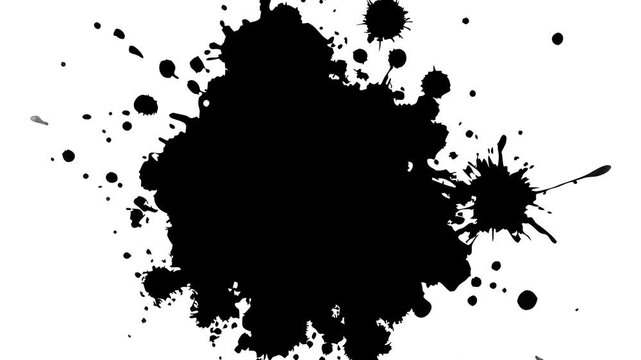 Ink Bloom on White Ink Bleed Bloom, Transitions of black expanding paint stains on white backdrop Grunge Ink spreads,
abstract paint brush stroke shape black ink splattering flowing and washing 