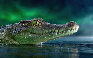 Fototapeta premium Alligatorigator in Swampy Waters