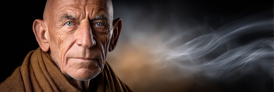 Wise Old Man with Smoke Effects