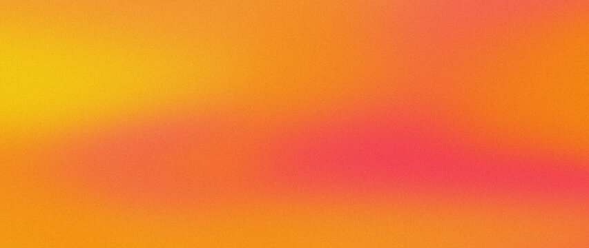 Grainy vintage abstract backdrop in yellow, orange, and pink gradient waves, for wide digital landing page banners.