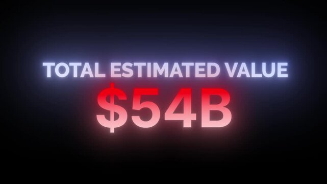 Digital currency counter reaching 100 billion dollars estimated 4k video
