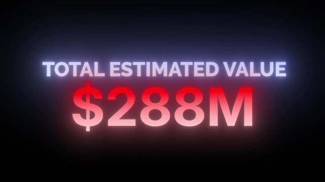 Business dollar counter reaching 550 million dollars valuation 4k video	