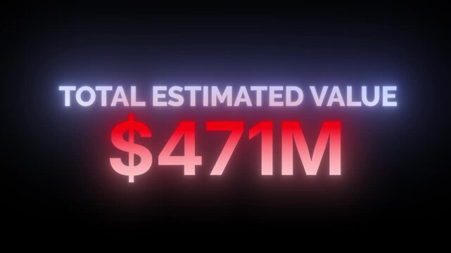 Business dollar counter reaching 900 million dollars valuation 4k video	