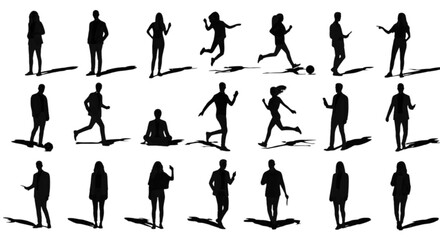 Fototapeta premium Sequential illustrations of a person running with dynamic leg movements isolated on transparent background, Vector