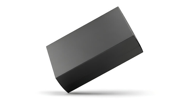 Isolated dark grey rectangular prism object with gradient shading and subtle dotted texture on a light grey background, simple geometric form