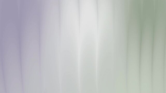 Sage green and soft lavender abstract vertical flowing waves. Elegant smooth gradient light motion texture background for minimal design. Seamless loop animation.