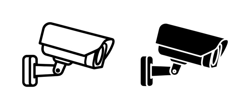 Security Camera Icon Set for Surveillance and Protection