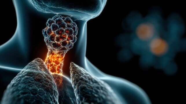 3d rendered medically accurate illustration of thyroid cancer.Thyroid disorder includes goiter, hyperthyroid, hypothyroid, tumor or cancer. Ultrasound diagnostics, thyroid diseases