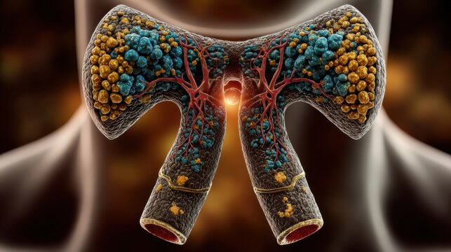 3d rendered medically accurate illustration of thyroid cancer.Thyroid disorder includes goiter, hyperthyroid, hypothyroid, tumor or cancer. Ultrasound diagnostics, thyroid diseases