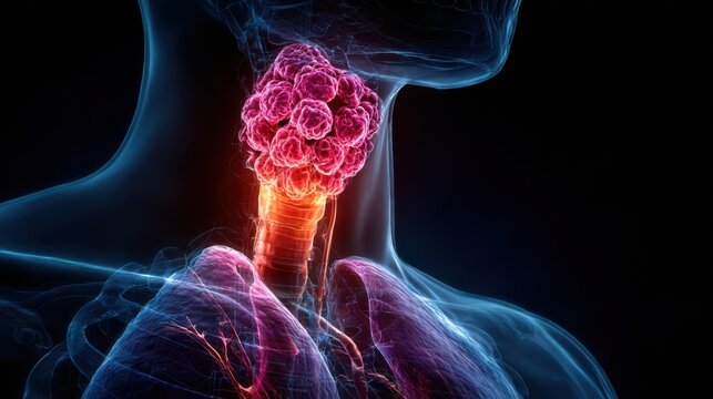 3d rendered medically accurate illustration of thyroid cancer.Thyroid disorder includes goiter, hyperthyroid, hypothyroid, tumor or cancer. Ultrasound diagnostics, thyroid diseases