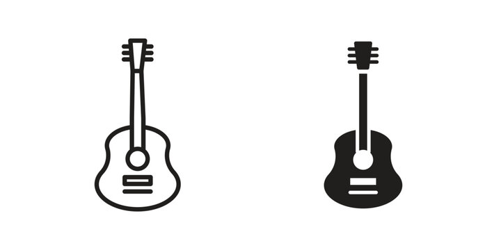 Guitar icon for web and mobile app. Vector icons