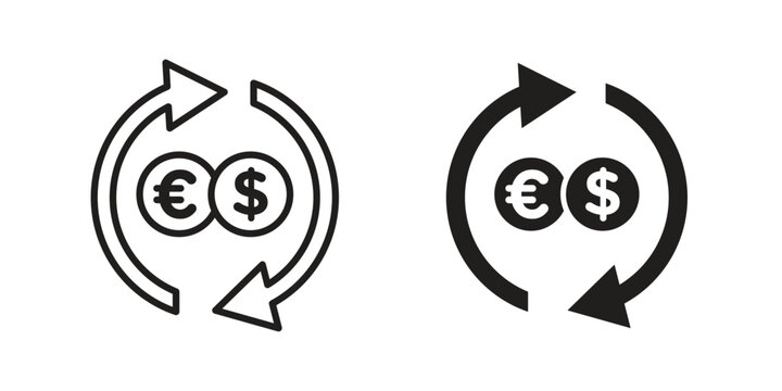Money exchange icon for web and mobile app. Vector icons