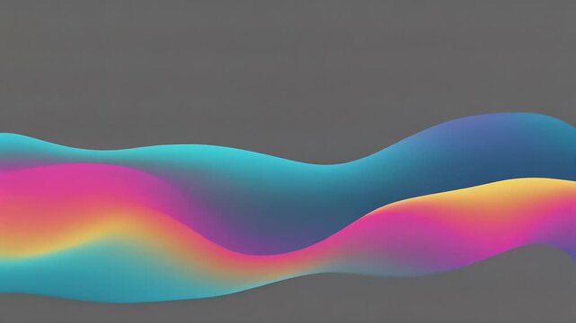 Gray Grainy Backdrop with Fluid Color Waves Rippling Across the Surface, Modern Digital Art Abstract Motion Background