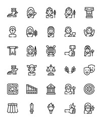 Fototapeta premium Greek Mythology Ancient Gods Icon