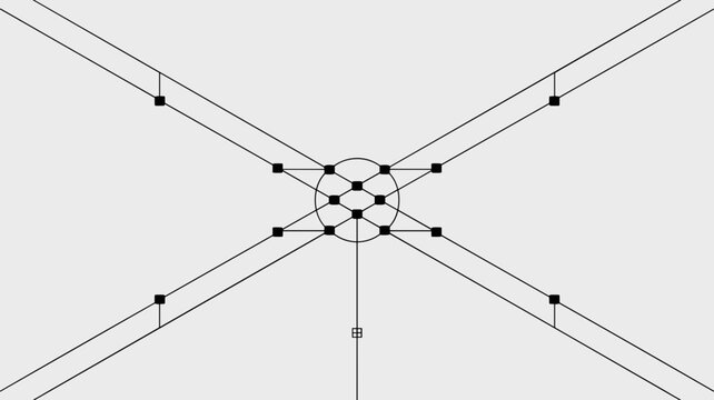 Geometric Y-junction connection symbol &ndash; Great for data convergence apps, networking nodes, or minimalist tech logos.